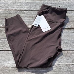 Lululemon Fast and Free High-Rise 1 Pocket Tight 25" Sequoia brown size 14 nwt